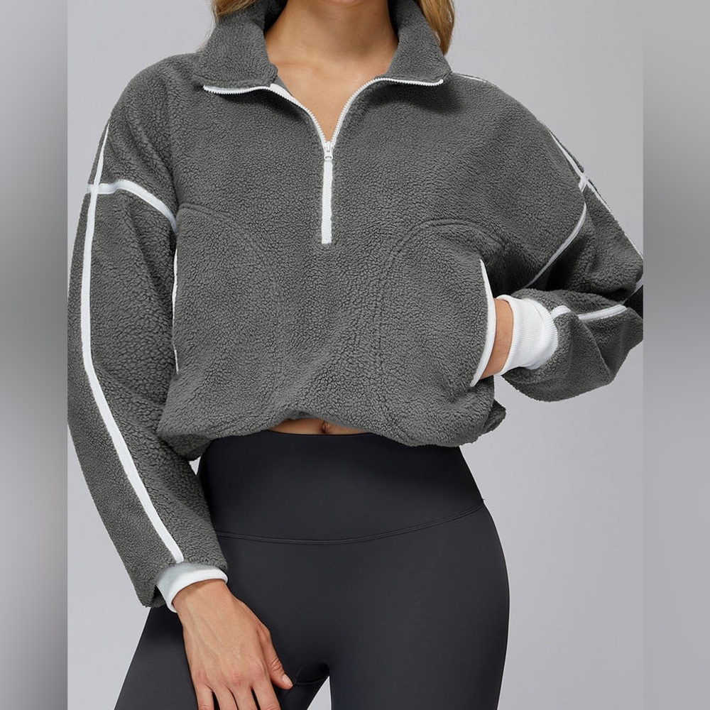 Women's Gray Fleece Pullover